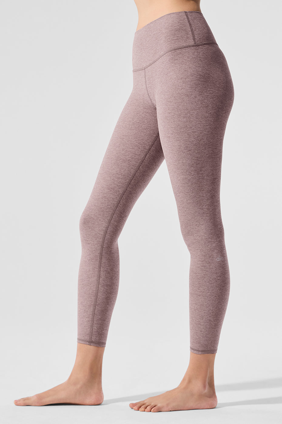 Alosoft High Rise 7/8 Highlight Leggings — Dark Pink Quartz Heather