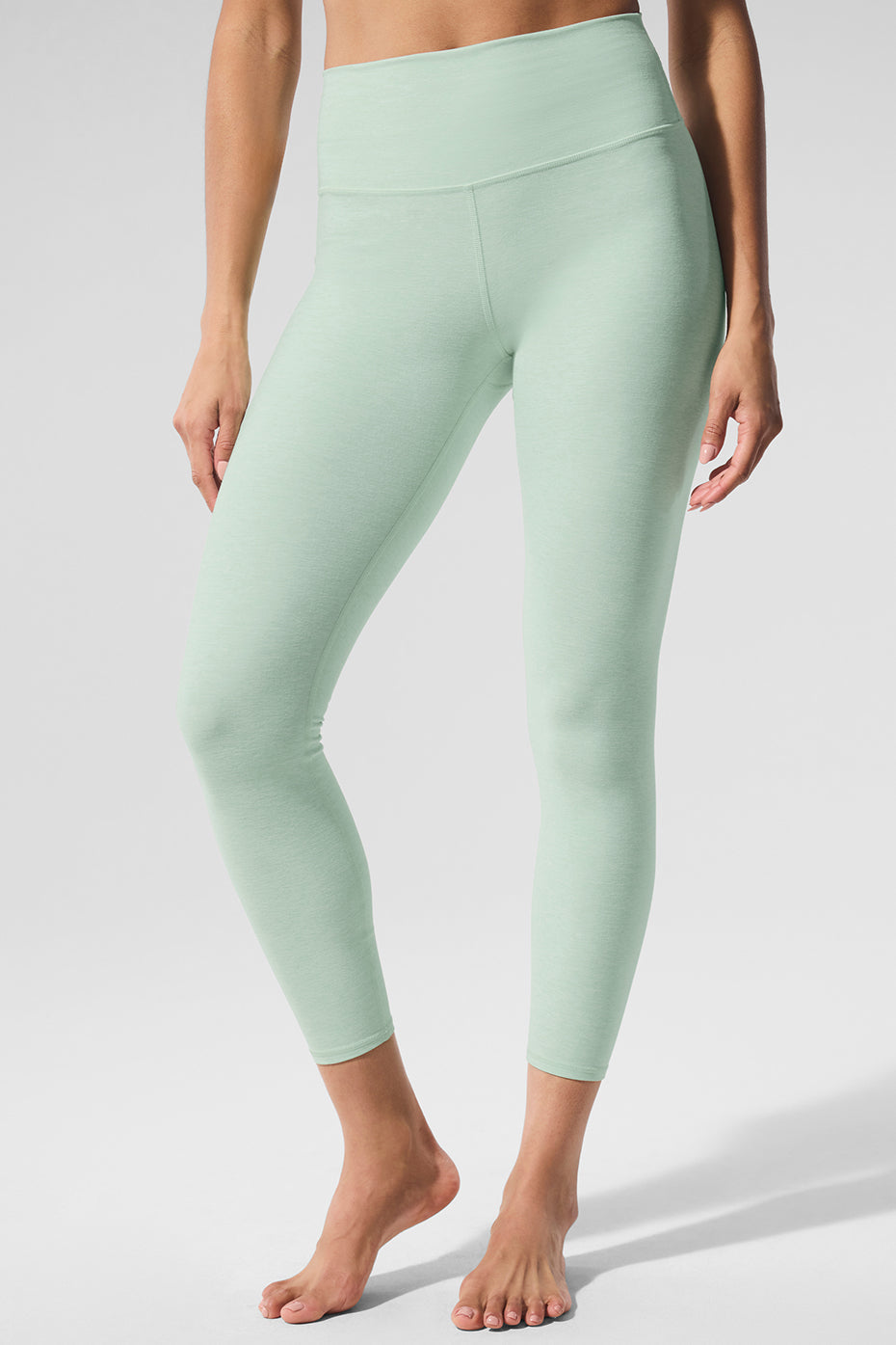 Alosoft High Rise 7/8 Highlight Leggings — Spearmint Heather