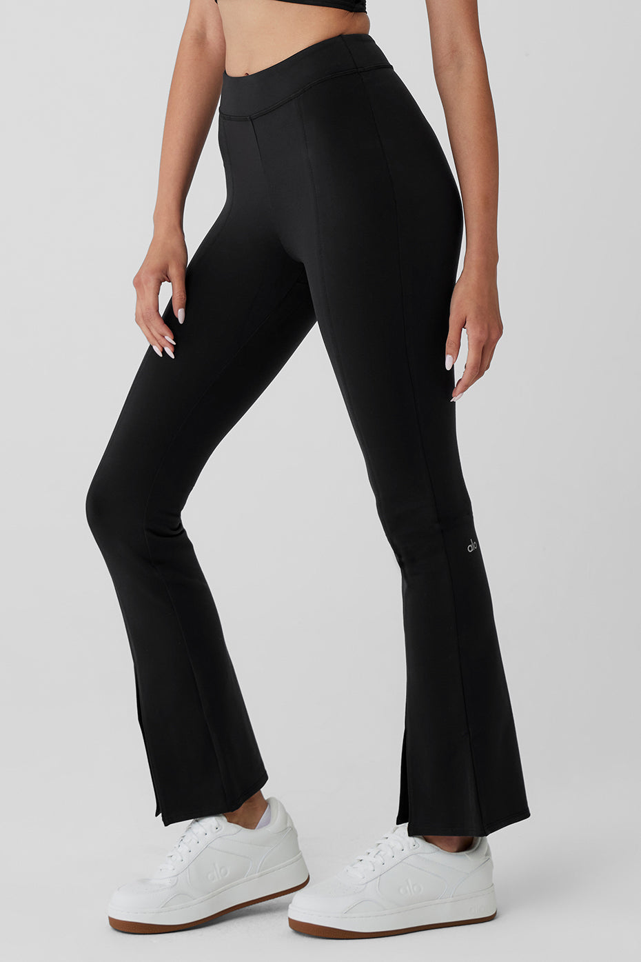 Airbrush 7/8 High Rise Flutter Leggings — Black