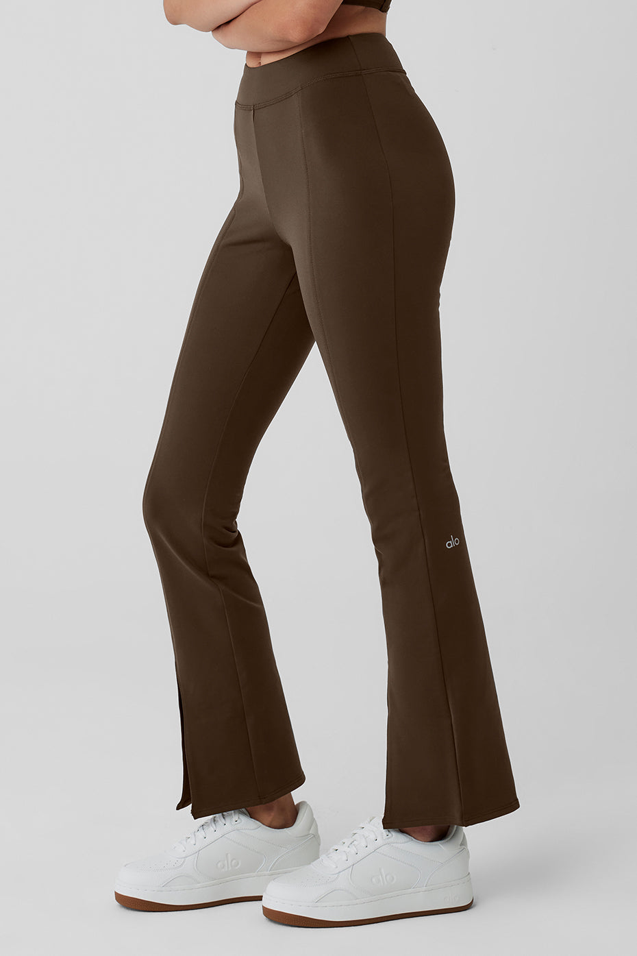 Airbrush High Rise 7/8 Flutter Leggings — Espresso