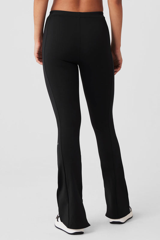 High Rise 7/8 Zip It Flare Leggings — Black