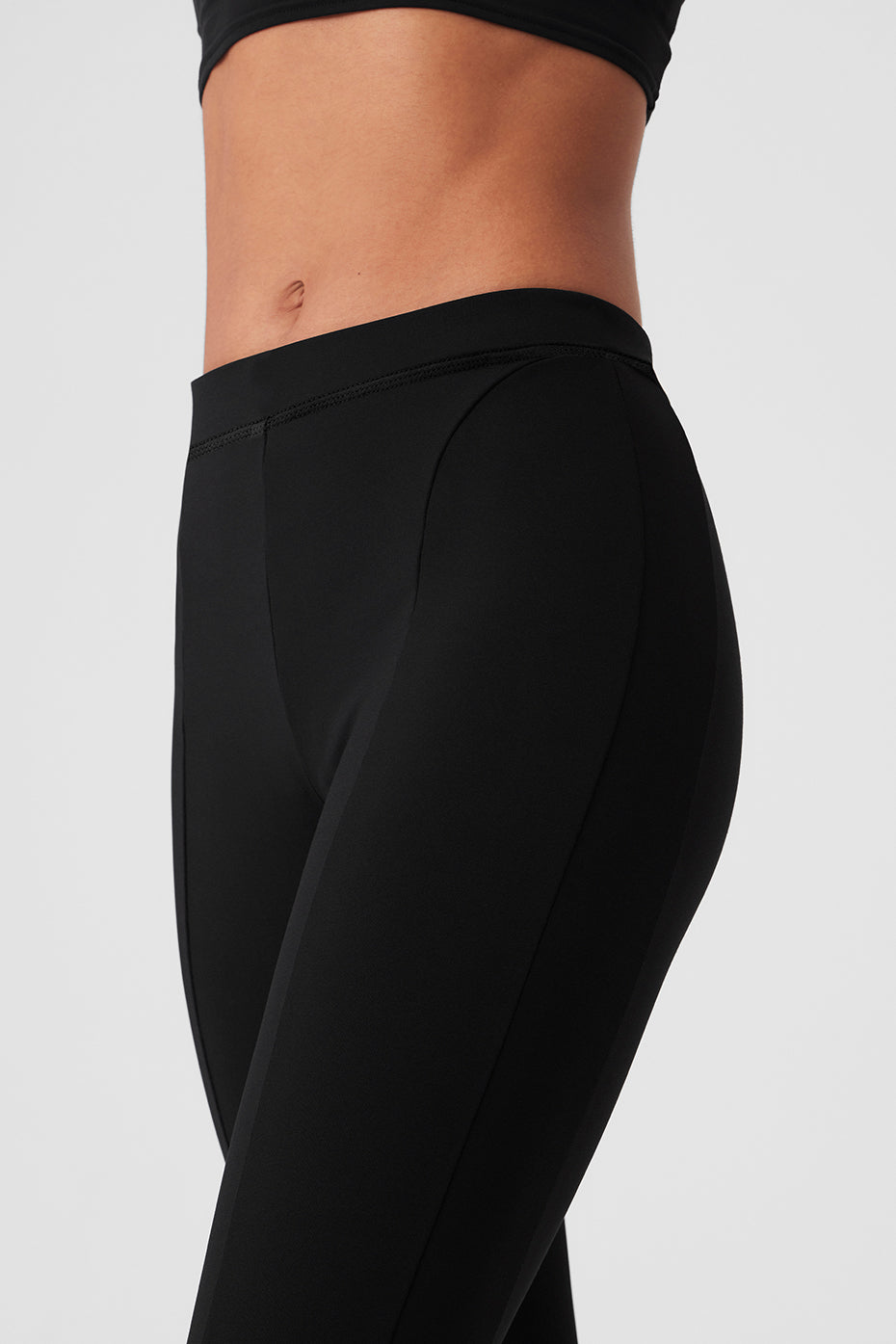 High Rise 7/8 Zip It Flare Leggings — Black