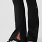High Rise 7/8 Zip It Flare Leggings — Black