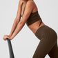 High Rise 7/8 Zip It Flare Leggings — Espresso