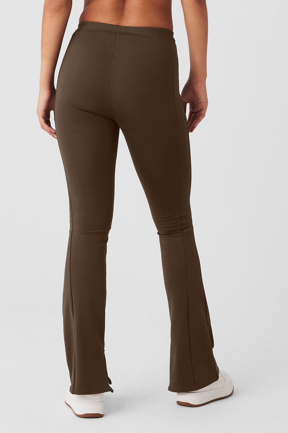 High Rise 7/8 Zip It Flare Leggings — Espresso