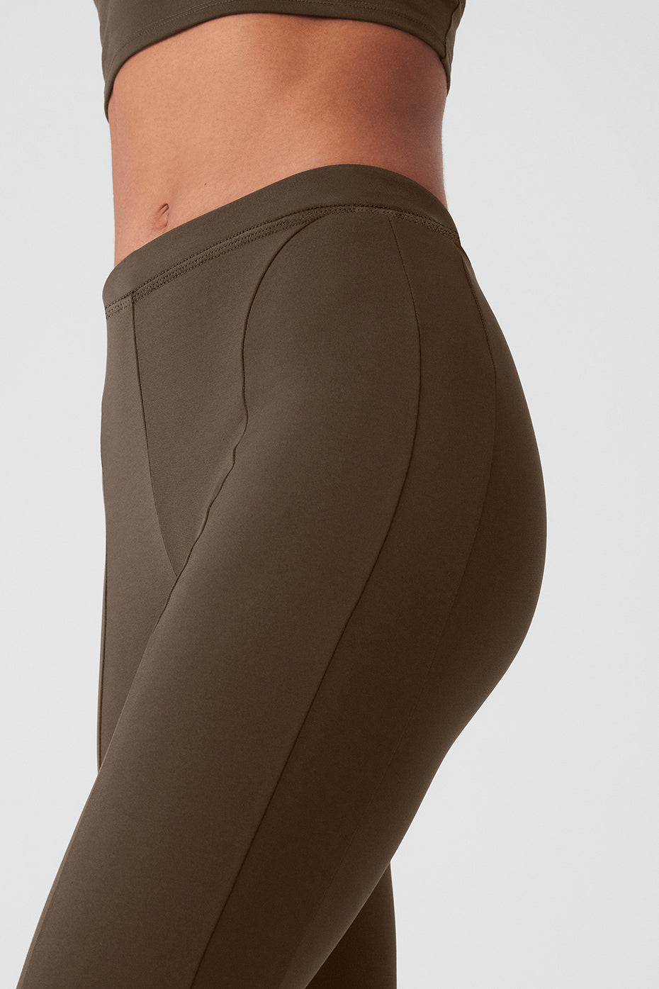High Rise 7/8 Zip It Flare Leggings — Espresso