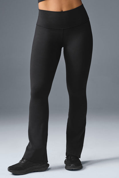 Airbrush High Rise Bootcut Leggings — Black