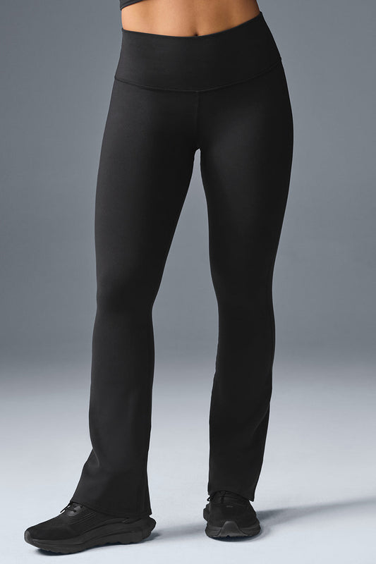 Airbrush High Rise Bootcut Leggings — Black