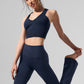 Airbrush High Rise Bootcut Leggings — Navy