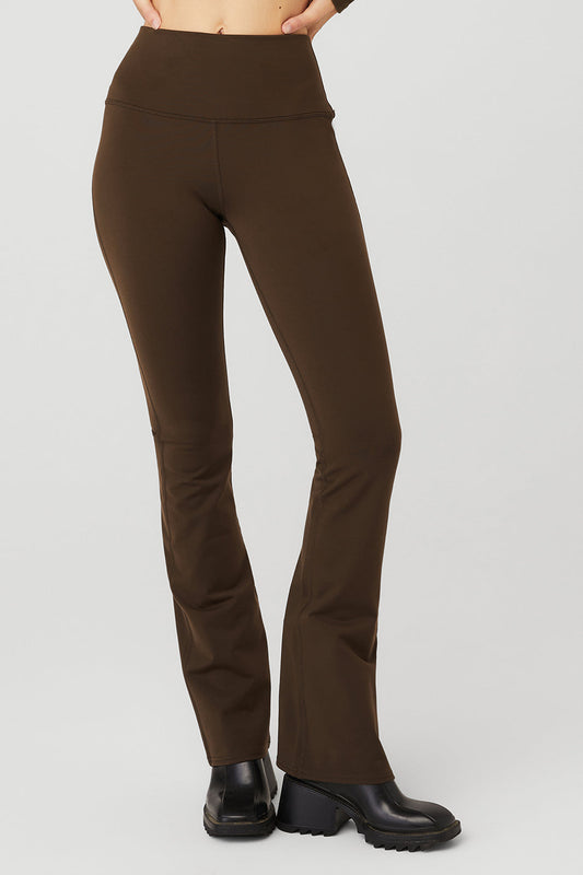 Airbrush High Rise Bootcut Leggings — Espresso