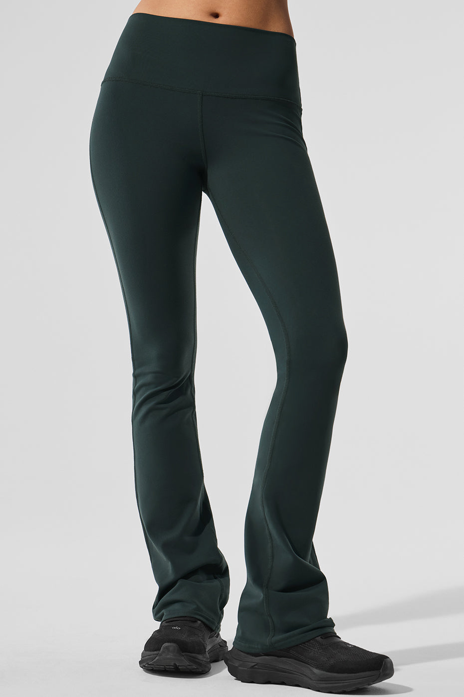 Airbrush High Rise Bootcut Leggings — Charcoal Green