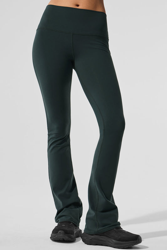 Airbrush High Rise Bootcut Leggings — Charcoal Green