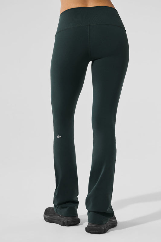 Airbrush High Rise Bootcut Leggings — Charcoal Green