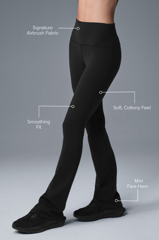 Airbrush High Rise 7/8 Bootcut Leggings — Black