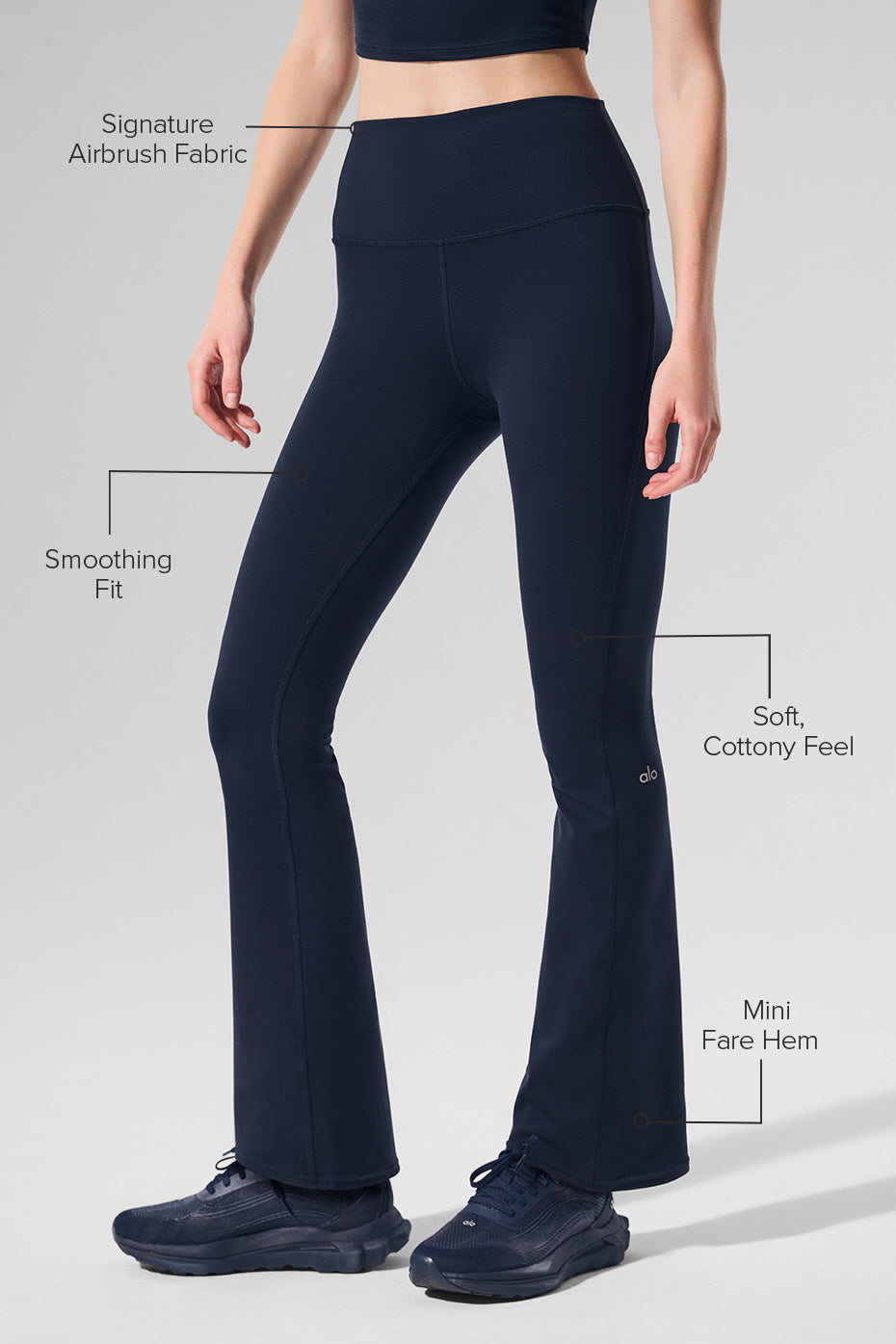 Airbrush High Rise 7/8 Bootcut Leggings — Navy