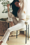 Airbrush High Rise 7/8 Bootcut Leggings — Oat Milk