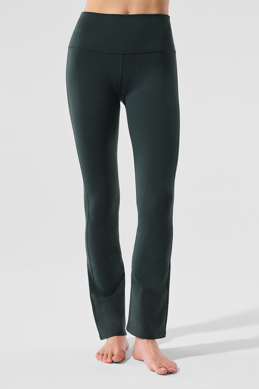 Airbrush High Rise 7/8 Bootcut Leggings — Charcoal Green