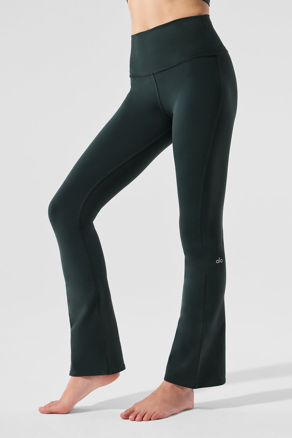 Airbrush High Rise 7/8 Bootcut Leggings — Charcoal Green