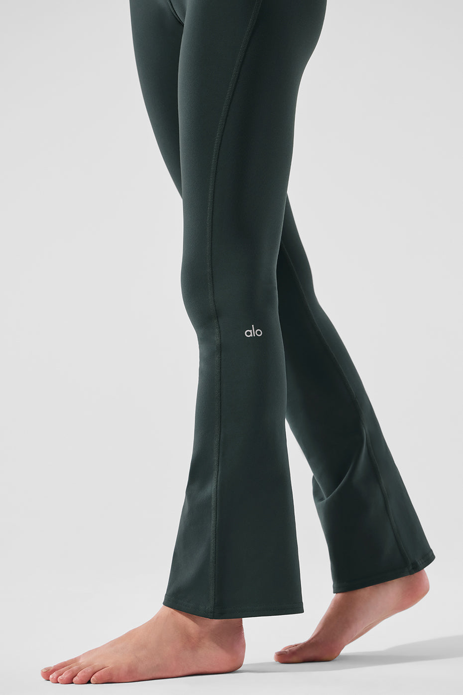 Airbrush High Rise 7/8 Bootcut Leggings — Charcoal Green