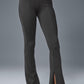 High Rise Pinstripe Zip It Flare Leggings — Anthracite/Black