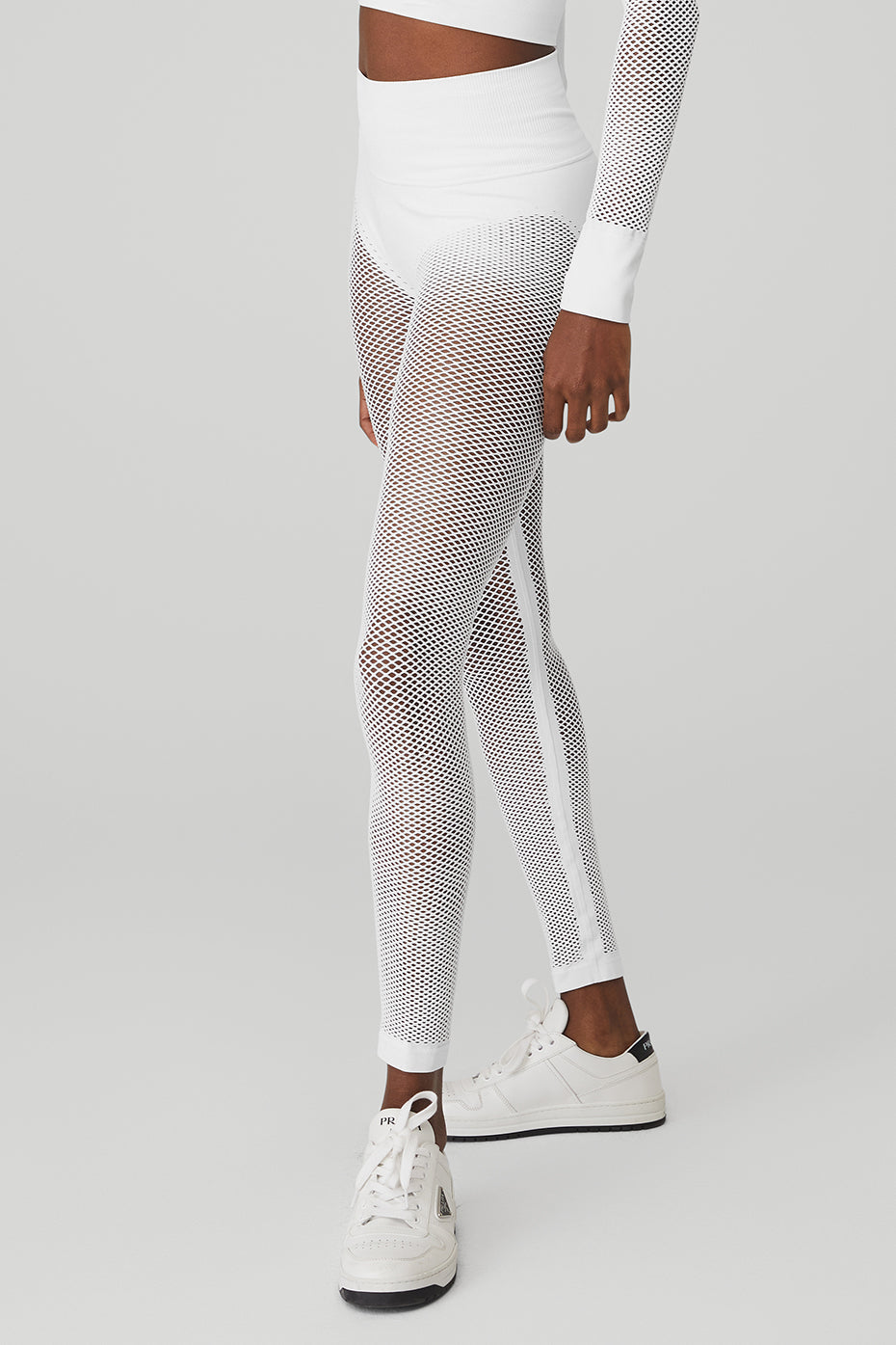 Seamless High Rise 7/8 Limitless Open Air Leggings — White
