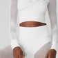 Seamless High Rise 7/8 Limitless Open Air Leggings — White