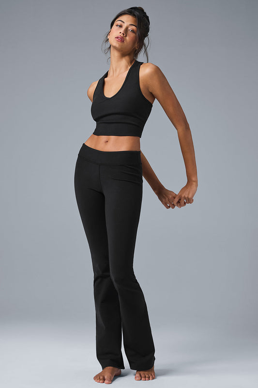 Airbrush Low — Rise Bootcut Leggings — Black