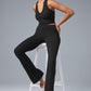 Airbrush Low — Rise Bootcut Leggings — Black