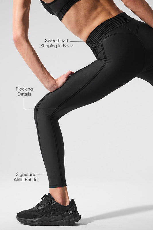 Airlift High Rise 7/8 Line Up Leggings — Black