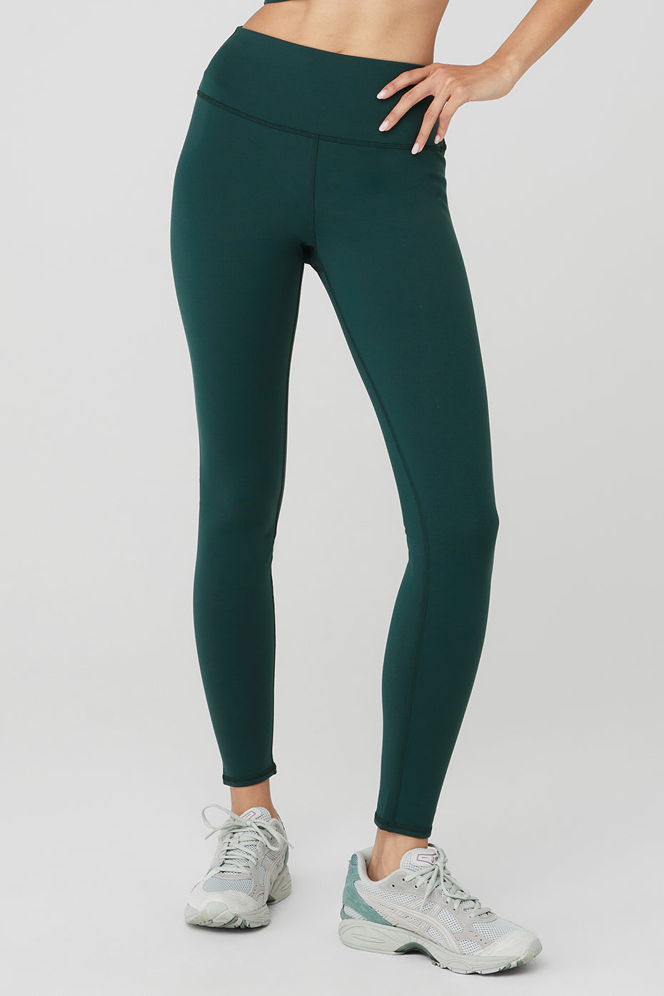 Airbrush Winter Warm High Rise Nocturne Leggings — Midnight Green