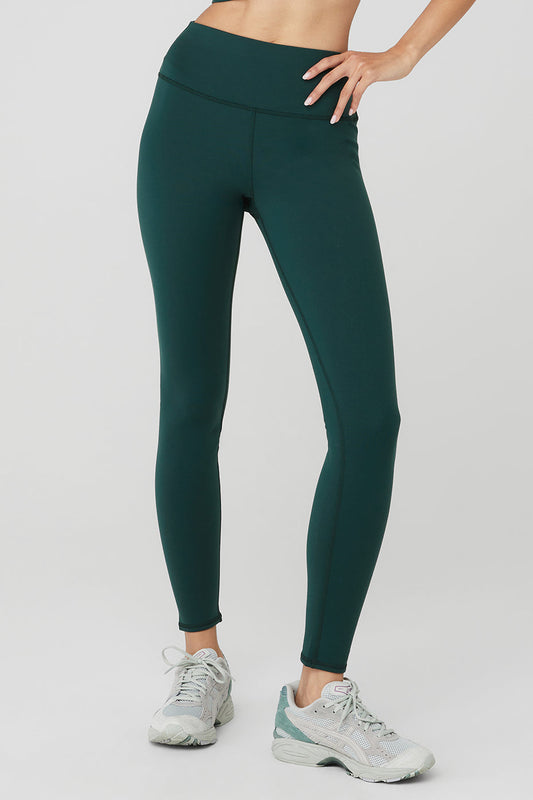 Airbrush Winter Warm High Rise Nocturne Leggings — Midnight Green