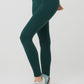 Airbrush Winter Warm High Rise Nocturne Leggings — Midnight Green