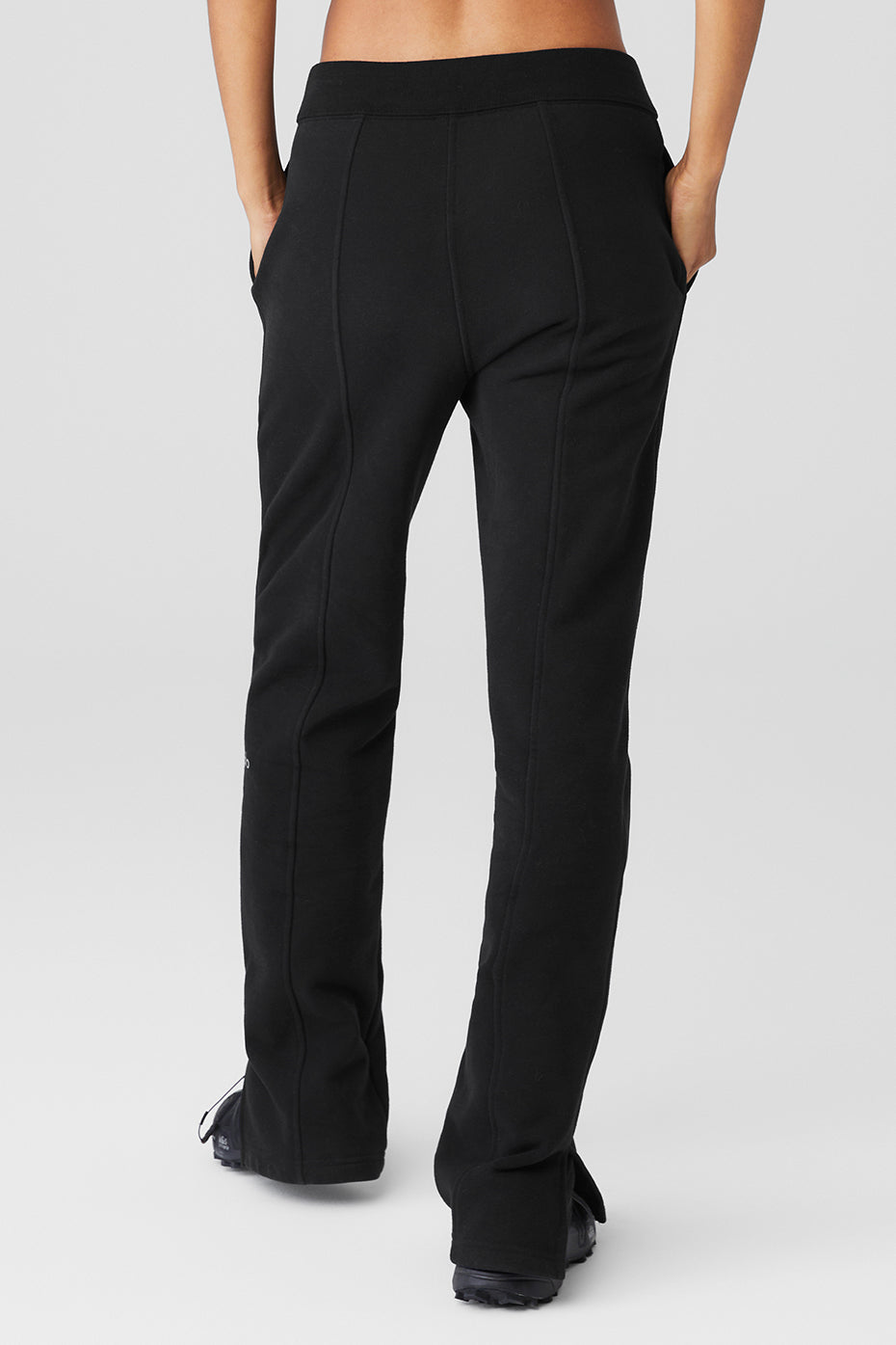 High Rise Free Time Straight Leg Joggers — Black