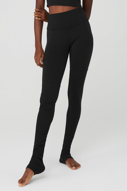 Airbrush High Rise Highlight Goddess Leggings — Black