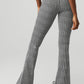Jacquard High Rise Glenplaid Flutter Leggings — Titanium/Black