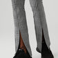 Jacquard High Rise Glenplaid Flutter Leggings — Titanium/Black