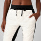 Airbrush Winter Warm High Rise Moto Puffer Pant — Black/Ivory