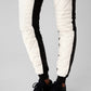 Airbrush Winter Warm High Rise Moto Puffer Pant — Black/Ivory
