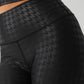 Airlift High Rise Glimmer Houndstooth Leggings — Black