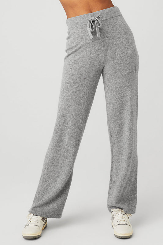 Cashmere High Rise Jet Set Wide Leg Pant — Dove Grey Heather
