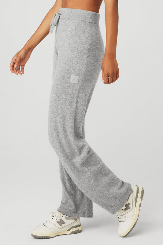 Cashmere High Rise Jet Set Wide Leg Pant — Dove Grey Heather