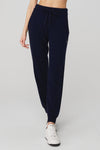 High Rise Cashmere Jet Set Pant — Navy