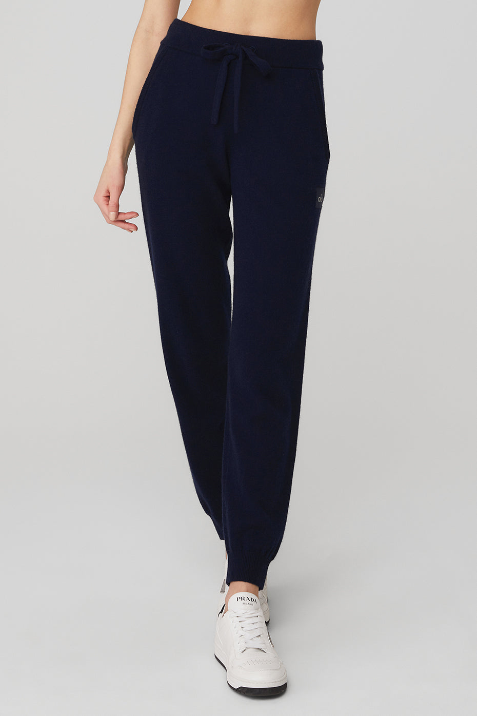 High Rise Cashmere Jet Set Pant — Navy