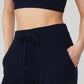 High Rise Cashmere Jet Set Pant — Navy