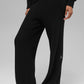 Cashmere High Rise Plush Waffle Pant — Black