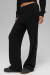 Cashmere High Rise Plush Waffle Pant — Black