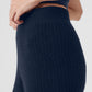 Cashmere High Rise Plush Waffle Pant — Navy