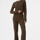 Cashmere High Rise Plush Waffle Pant — Espresso