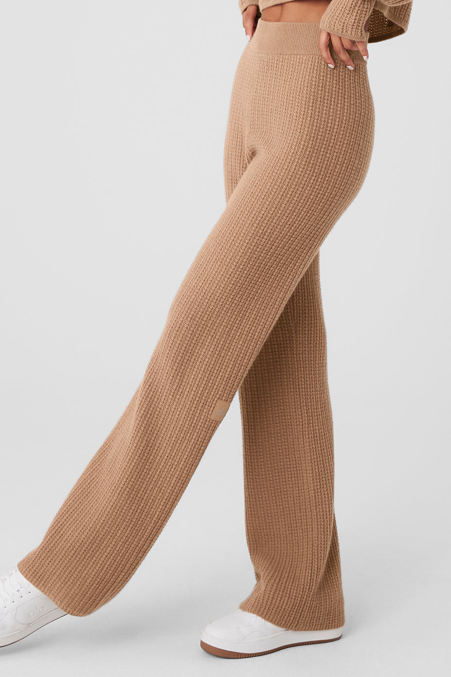 Cashmere High Rise Plush Waffle Pant — Toasted Almond