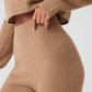 Cashmere High Rise Plush Waffle Pant — Toasted Almond